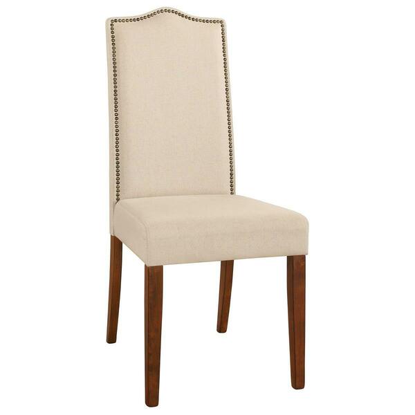 Guest Room Romero Parson Chair - Chestnut with Linen - 22.5 x 41.5 x 18.5 in. GU3382714